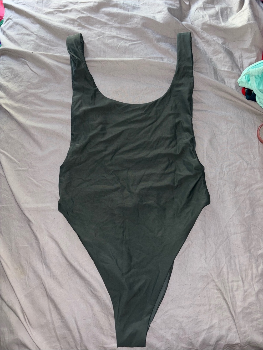 aerie Olive-Green Scoop One-Piece Swimsuit